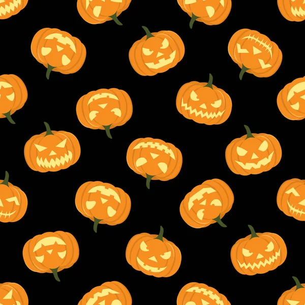 Fondo de Halloween con Jack-o-Lanterns.Seamless patrón para las festividades de Halloween. — Archivo Imágenes Vectoriales