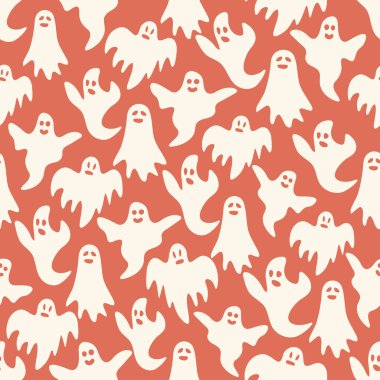 Cadılar Bayramı teması için Hayaletlerle Ürkütücü Arkaplan.