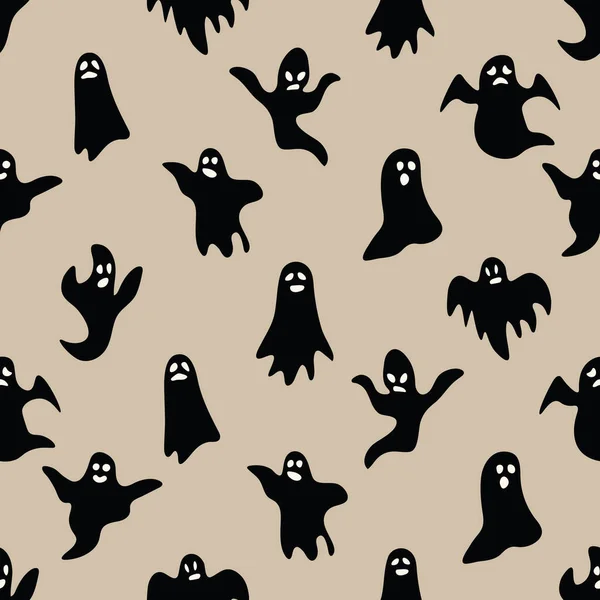 Patrón sin costura de fantasmas de Halloween. Gráfico vectorial — Archivo Imágenes Vectoriales
