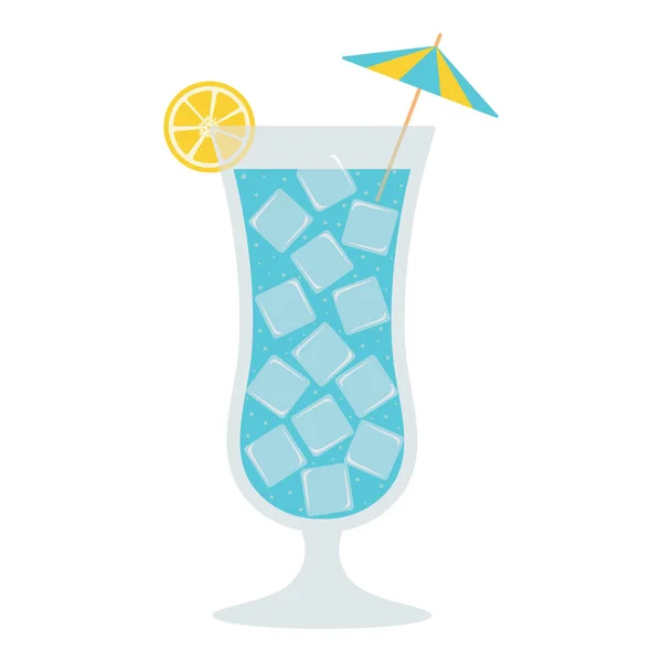 Blå lagunens cocktail. Vektor Illustration. — Stock vektor