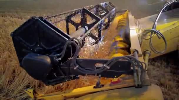 Combine Harvester Working Harvest Time Wheat Field Navarre Spain Europe — Stok video