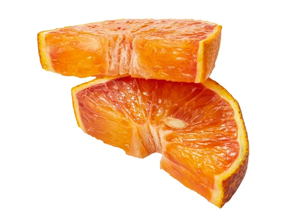 Vörös szicíliai narancs szeletek izolált fehér bacground — Stock Fotó