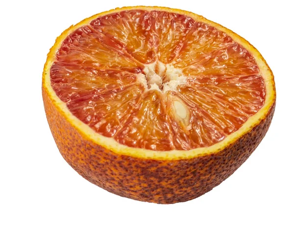 Piros szicíliai narancs szelet izolált fehér bacground kiemeli — Stock Fotó