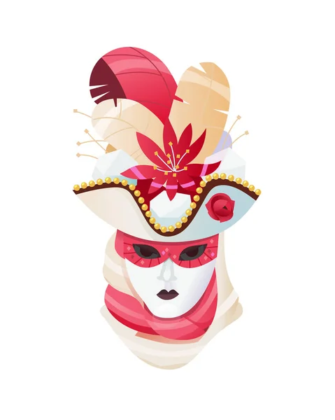 Berühmte Mardi Gras Festival Charakter Maske Die Man Oft Bei — Stockvektor