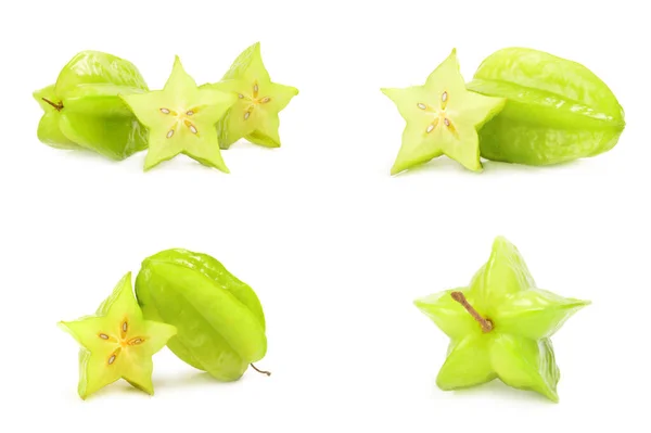 Група зіркових фруктів на білому тлі — стокове фото