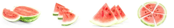 Kollage av färsk vattenmelon isolerad på en vit utskärning — Stockfoto