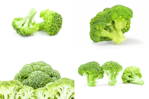 Taze brokoli beyaz bir arka plan üzerinde izole başkanı topluluğu
