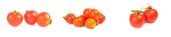 Conjunto de tomates cereja isolada sobre um fundo branco — Fotografia de Stock