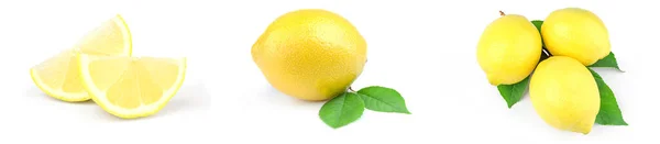 Collage de citrons isolés sur fond blanc — Photo