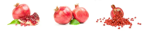 Sada granátových jablek na bílém pozadí — Stock fotografie