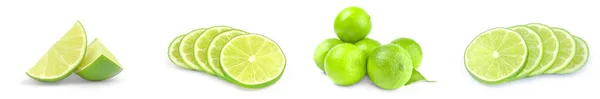 Zestaw z limonek na na białym tle — Zdjęcie stockowe