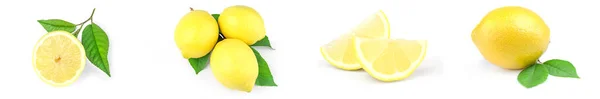 Koláž citronů izolovaných na bílém pozadí střih — Stock fotografie
