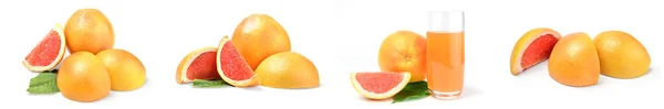 Набор грейпфрута изолирован на белом фоне. — стоковое фото