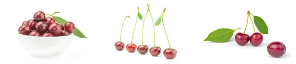 Collection of Cherry isolated on a white background — Stock Photo, Image