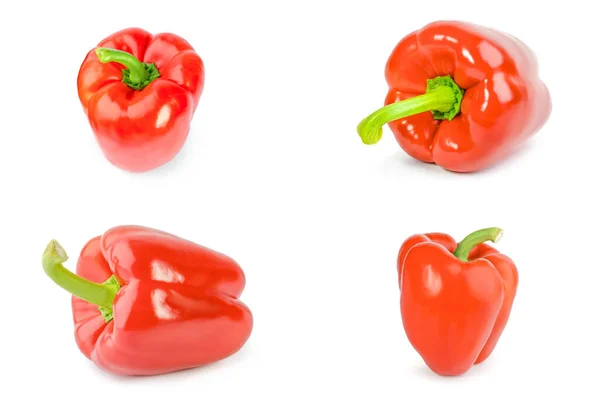 Collage av bulgariska paprika isolerad på en vit bakgrund med klippning väg — Stockfoto