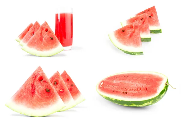 Collection of Ripe watermelon on a isolated white background — 图库照片