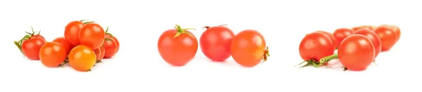 Verzameling van tomaten kers geïsoleerd op een witte achtergrond cutout — Stockfoto