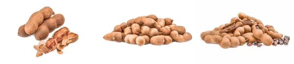 Collection of Tamarind isolated on a white background with clipping path — Stock Photo, Image