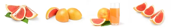 Комплект грейпфрута на белом — стоковое фото