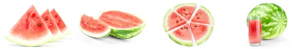 Uppsättning vattenmelon isolerad på en vit bakgrund — Stockfoto