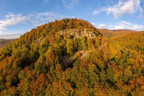 Hermosa Vista Aérea Del Paisaje Eslovaco Otoño Cordillera Vtacnik — Foto de Stock