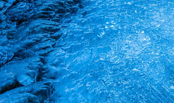 Gros Plan Rivière Gelée Textures Eau Congelées — Photo