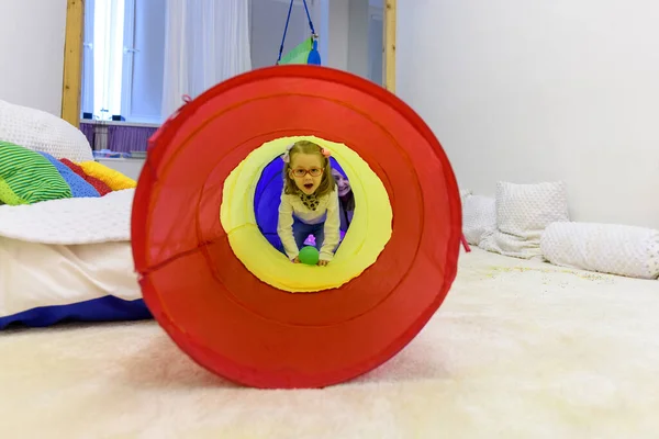 Child Physical Disability Sensory Stimulating Room Snoezelen Child Living Cerebral — Stock Photo, Image