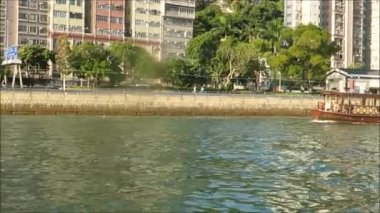 Aberdeen Limanı, Hong Kong - 18 Kasım 2019: Eski Junk turnesinde limanı gezmek