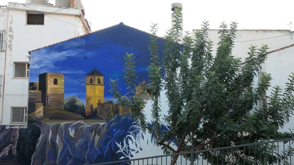 Alora España Octubre 2021 Último Mural Del Artista Malagueño Lalone —  Fotos de Stock