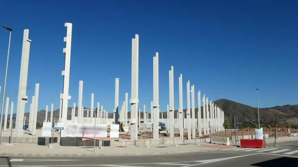 Pilares Soporte Hormigón Blanco Nuevo Polígono Industrial Del Sur Andalucía —  Fotos de Stock