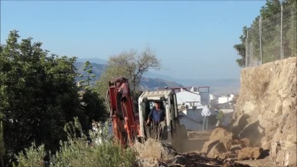 Αγροτικός Χώρος Οδικών Έργων Στη Νότια Ανδαλουσία Αλόρα Ισπανία Ιανουαρίου — Αρχείο Βίντεο