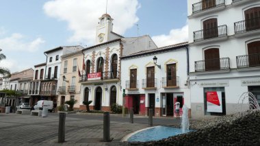 lora village upper square. lora town hall and village fountain in Upper Square