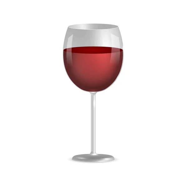 Glas Rode Wijn Geïsoleerd Witte Achtergrond Vector Illustratie — Stockvector