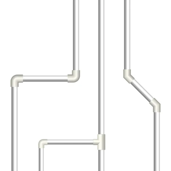 Varias Conexiones Tubos Plástico Vista Frontal Ilustración Vectorial — Archivo Imágenes Vectoriales