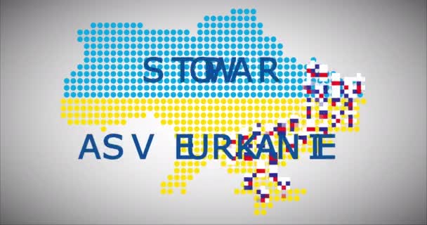 War Russia Ukraine Animation Text Stop War Ukraine — Stock videók