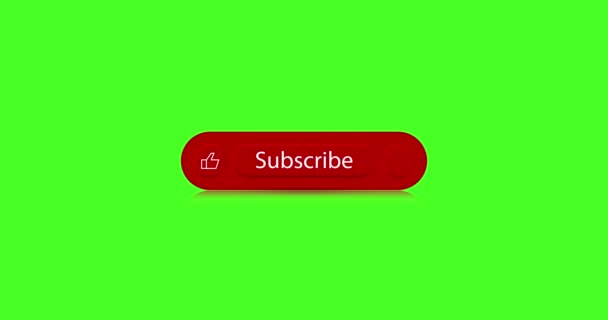 Subscribe Channel Buttons Social Networks Video Channels Animation Green Screen — Stockvideo