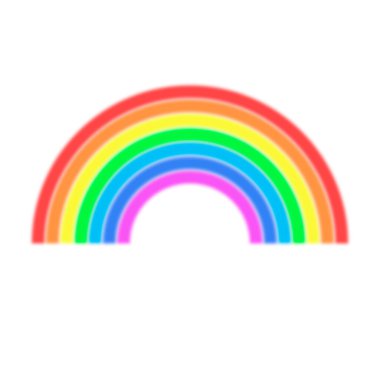 Blurred colored rainbow on white background, vector illustration.