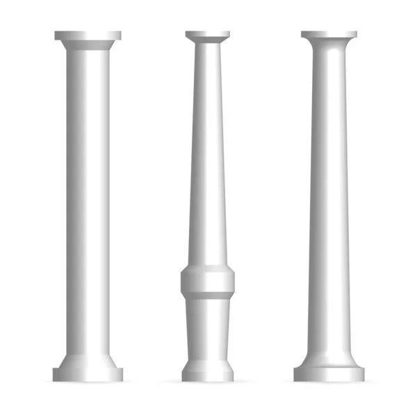 Reihe Von Architektonischen Säulen Vorderansicht Vektordarstellung — Stockvektor