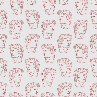 David baş heykel desenleri pürüzsüz. Michelangelo 'nun heykeli. Rönesans heykeli. ART vektör dokusu