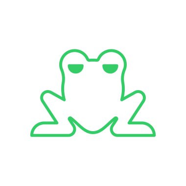 Kurbağa sembolü. Kurbağa simgesi işareti. vektör illüstrasyonu