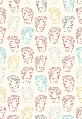 David baş heykel desenleri pürüzsüz. Michelangelo 'nun heykeli. Rönesans heykeli. ART vektör dokusu