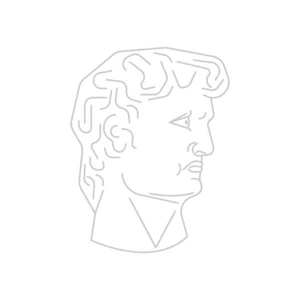大卫是米开朗基罗的头像文艺复兴时期的雕像Art矢量说明 — 图库矢量图片