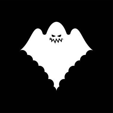 Hayalet izole. Ürkütücü çizgi film. Cadılar Bayramı için vektör illüstrasyonu