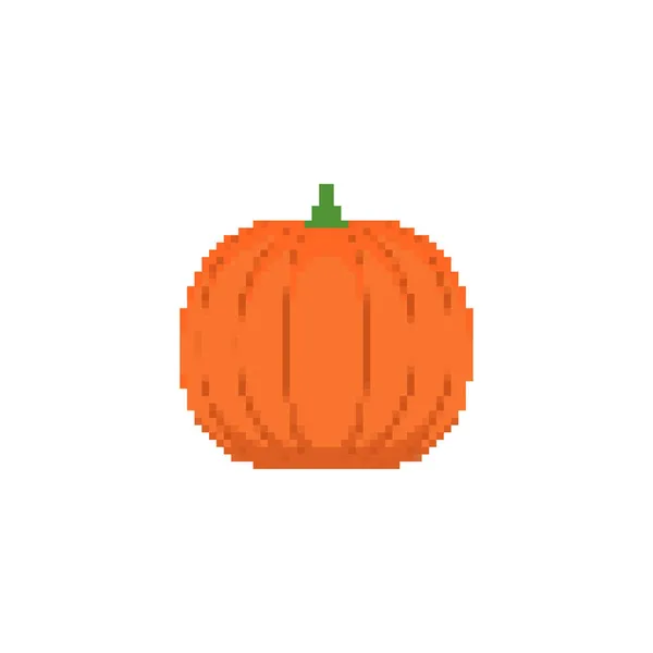 Pumpkin Pixel Art Pixelated Vegetable Bit Vector Illustration — Stock Vector