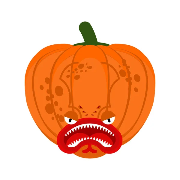 Monstre Citrouille Pour Halloween Légume Effrayant Horrible Monstruosité — Image vectorielle