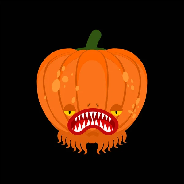 Monstre Citrouille Pour Halloween Légume Effrayant Horrible Monstruosité — Image vectorielle