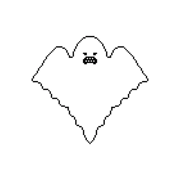 Arte Pixel Fantasma Desenhos Animados Assustadores Pixelated Bit Ilustração Vetorial —  Vetores de Stock