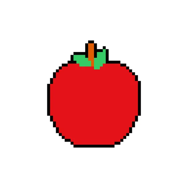 Τέχνη Πίξελ Μήλου Pixelated Φρούτα Εικονογράφηση Διανύσματος Bit — Διανυσματικό Αρχείο