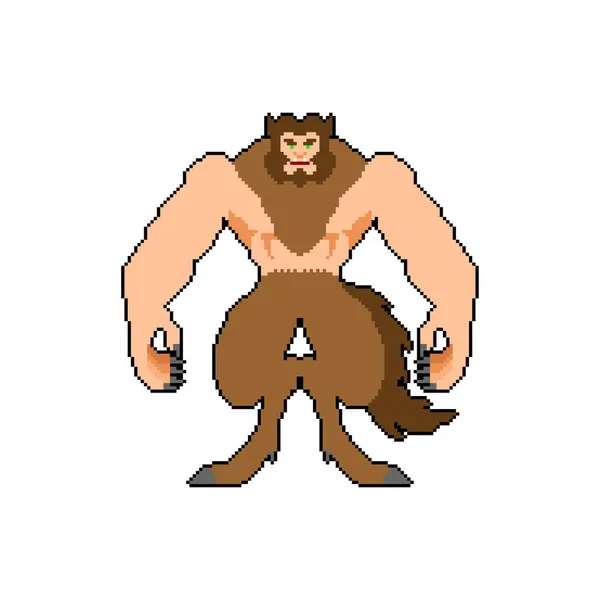Werewolf Pixel Art Pixelated Werwolf Monster Bit Wolfman Monstrosity Vector — Stock Vector