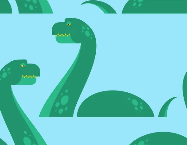 Loch Ness Monster Nessie Muster Nahtlos Monströser Tierischer Hintergrund — Stockvektor